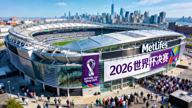 2026世界杯纽约MetLife体育场外观，将举办世界杯决赛